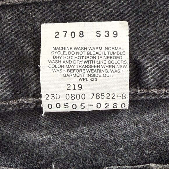 Vintage Levis 505 Jeans Mens 32x34 Black Denim Faded Skater Goth Grunge Y2K Pant - Picture 15 of 16